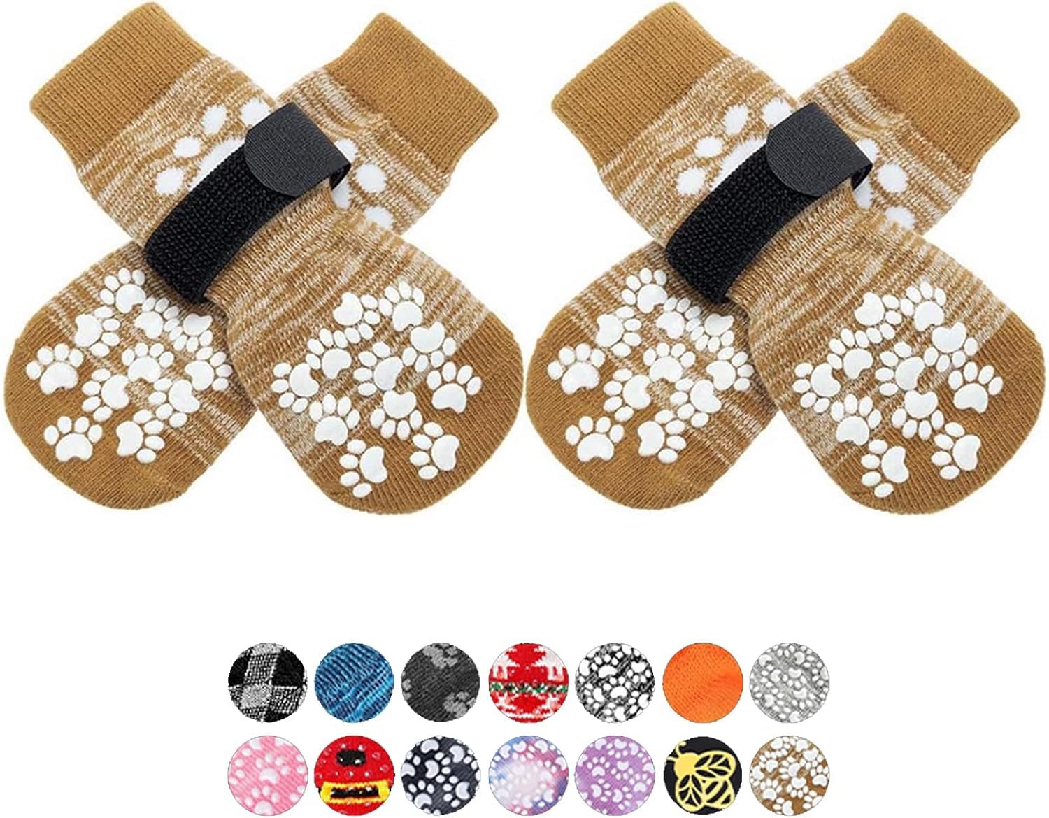 EXPAWLORER anti-slip dog socks close-up with grip nubs for stable steps.