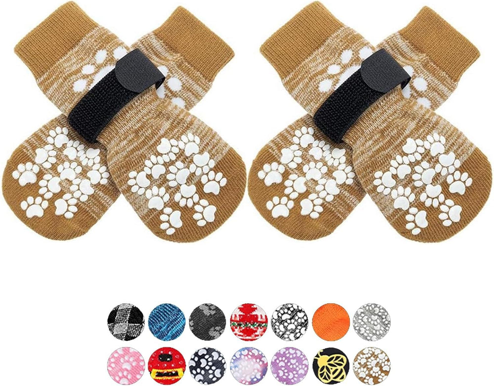EXPAWLORER anti-slip dog socks close-up with grip nubs for stable steps.