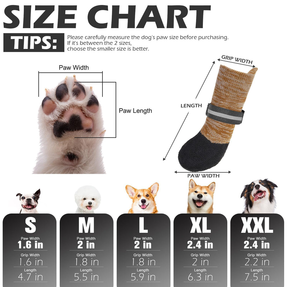 EXPAWLORER dog socks interior cuff adhesive points provide secure fit
