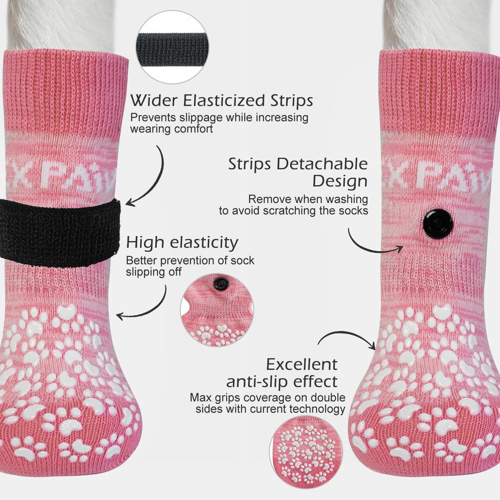 EXPAWLORER anti-slip grip sock close-up showing paw grips for stability.