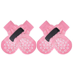 EXPAWLORER botas antideslizantes para perro, vista frontal, mejoran tracción en suelos lisos.