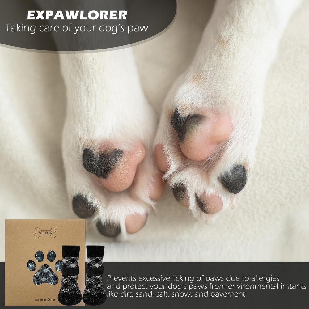 EXPAWLORER botitas para perros: suelas reforzadas para mayor tracción en suelos lisos.