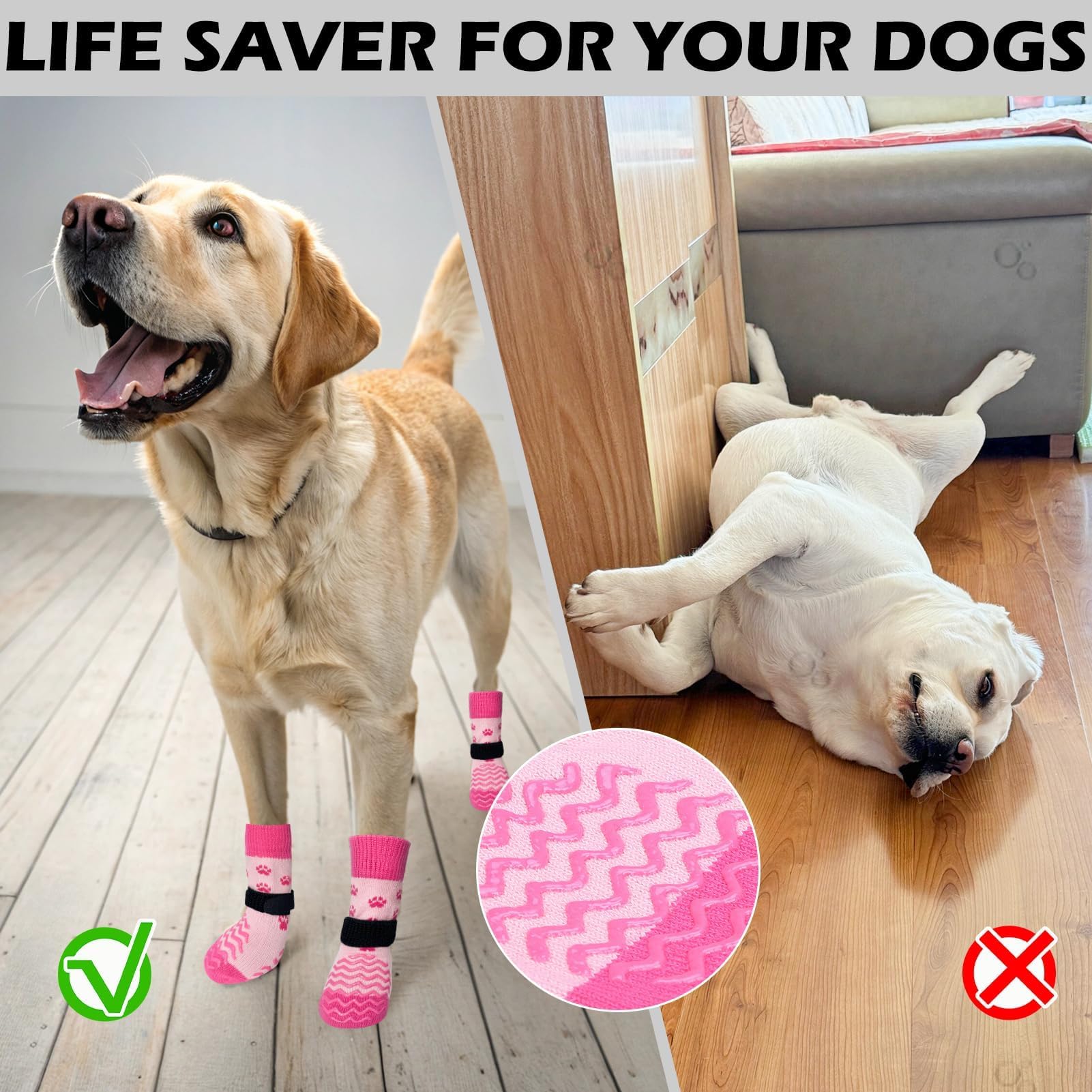 EXPAWLORER breathable dog socks made of 75% cotton for all-day comfort