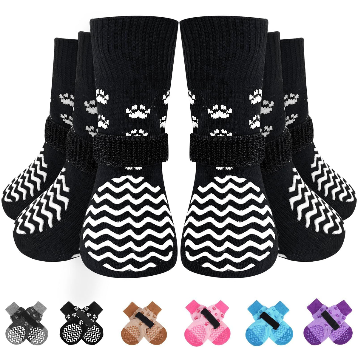 Expawlorer calcetines para perro, antideslizantes con agarre en ambas caras para suelos lisos.