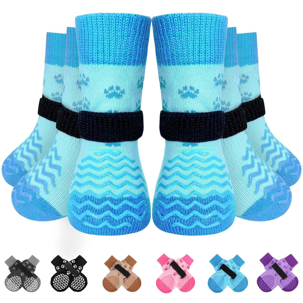 EXPAWLORER calcetines antideslizantes para perros, ideales para interiores.
