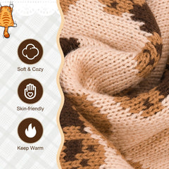 EXPAWLORER cat sweater cardigan bear-pattern closeup showcases timeless knit style