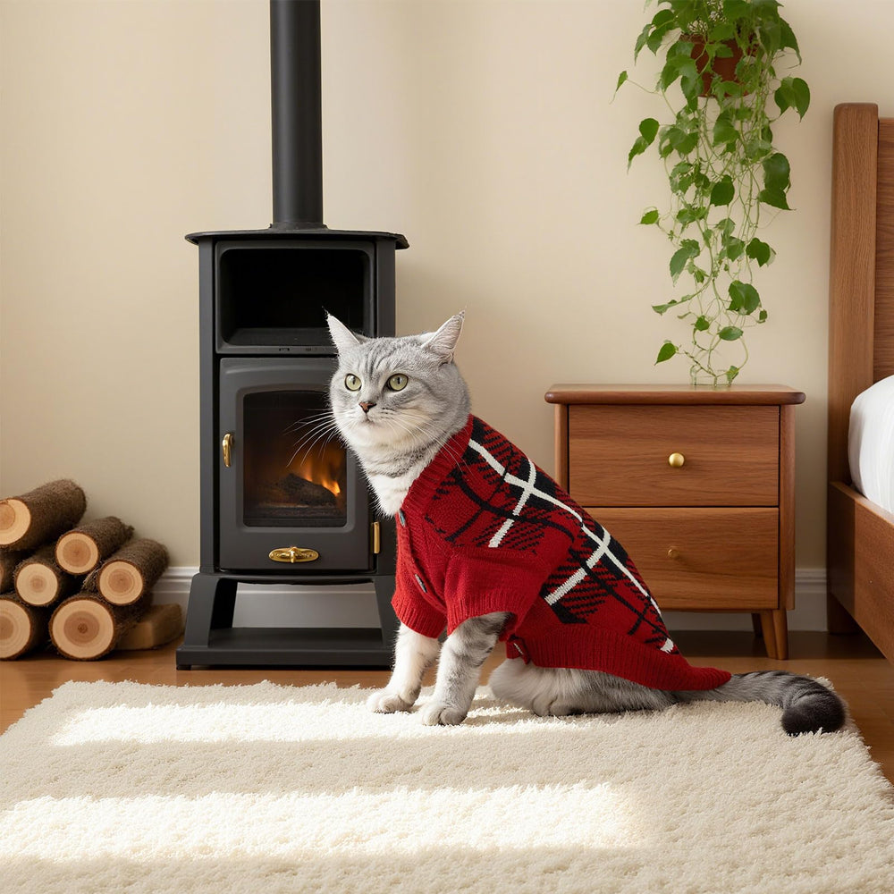 EXPAWLORER cat sweater cardigan indoor-outdoor wear ideal for daily use.
