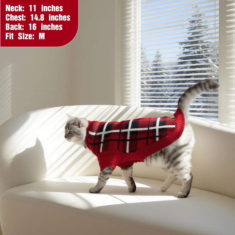EXPAWLORER cat sweater cardigan warmth-coverage demonstrates full back protection for cold days.