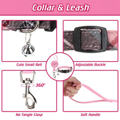 EXPAWLORER Pink leash set for reliable daily walks
