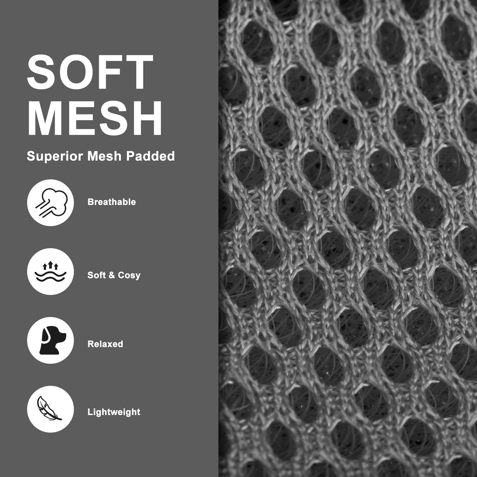 EXPAWLORER soft mesh padding, padded vest harness reduces friction during longer walks.