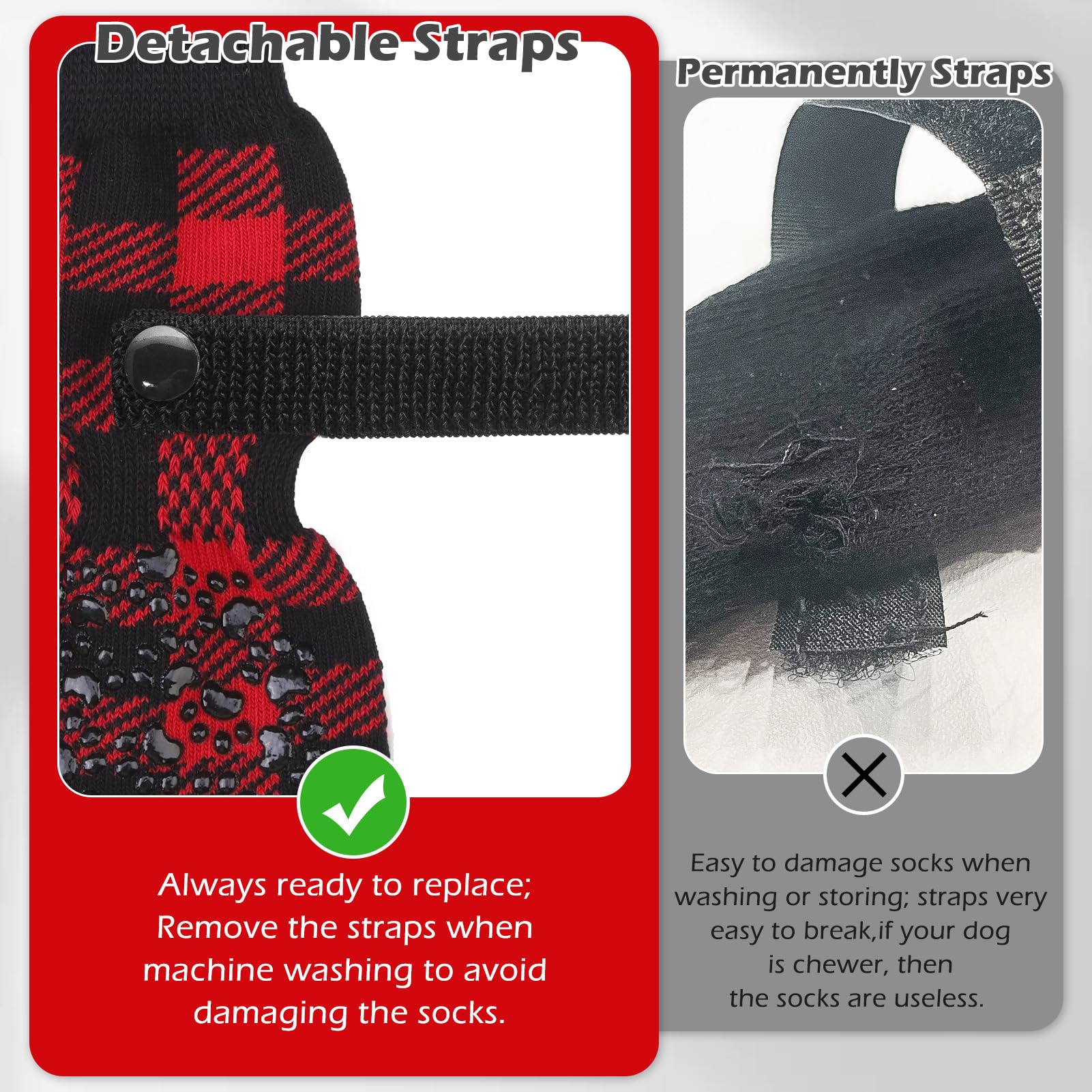 Conjunto EXPAWLORER: 4 calcetines y 4 correas para tallas variadas