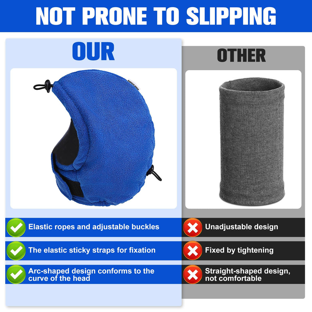 EXPAWLORER dog bath time wrap protects ears from water and debris.