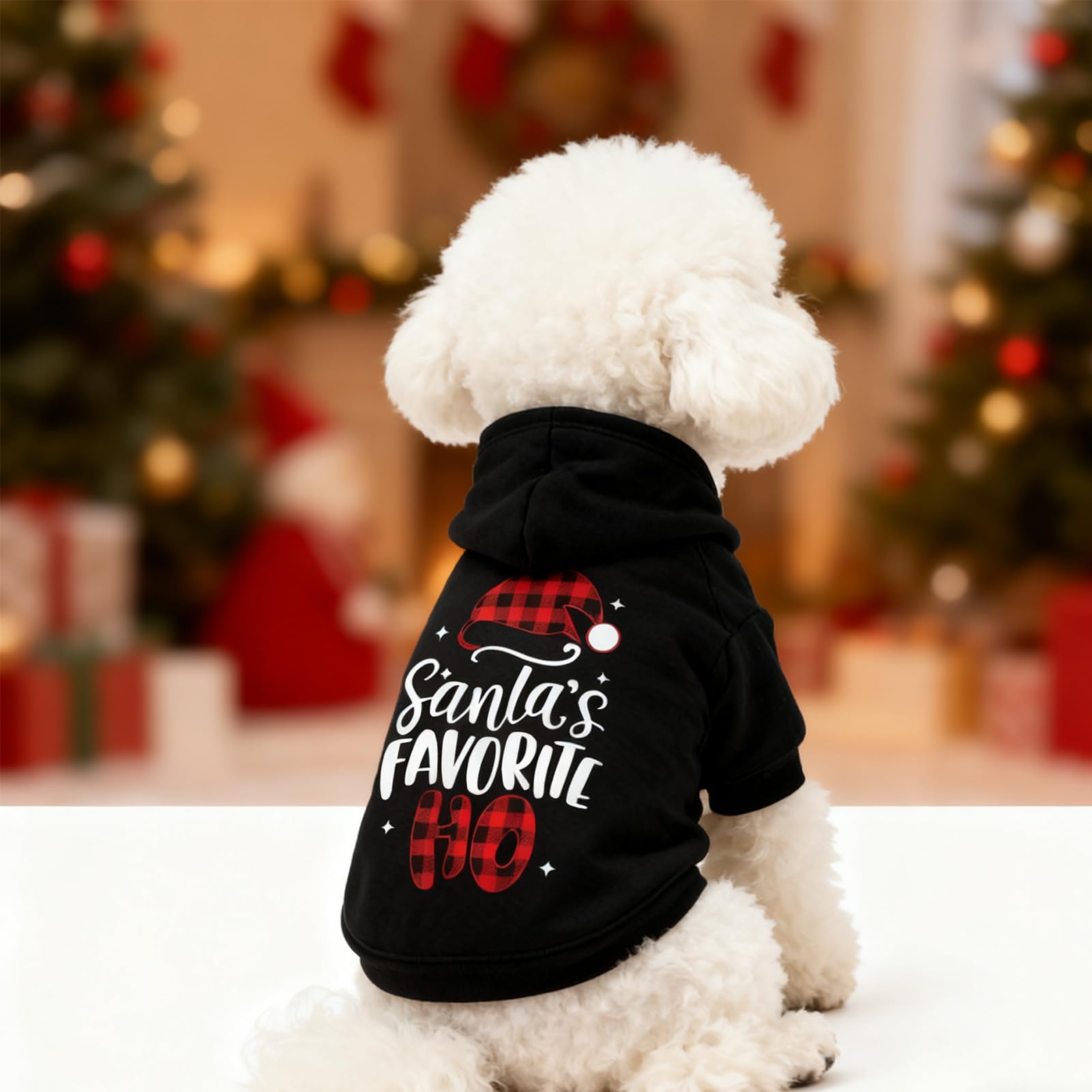 EXPAWLORER Dog Christmas Hoodie care-friendly fabric for easy washing.