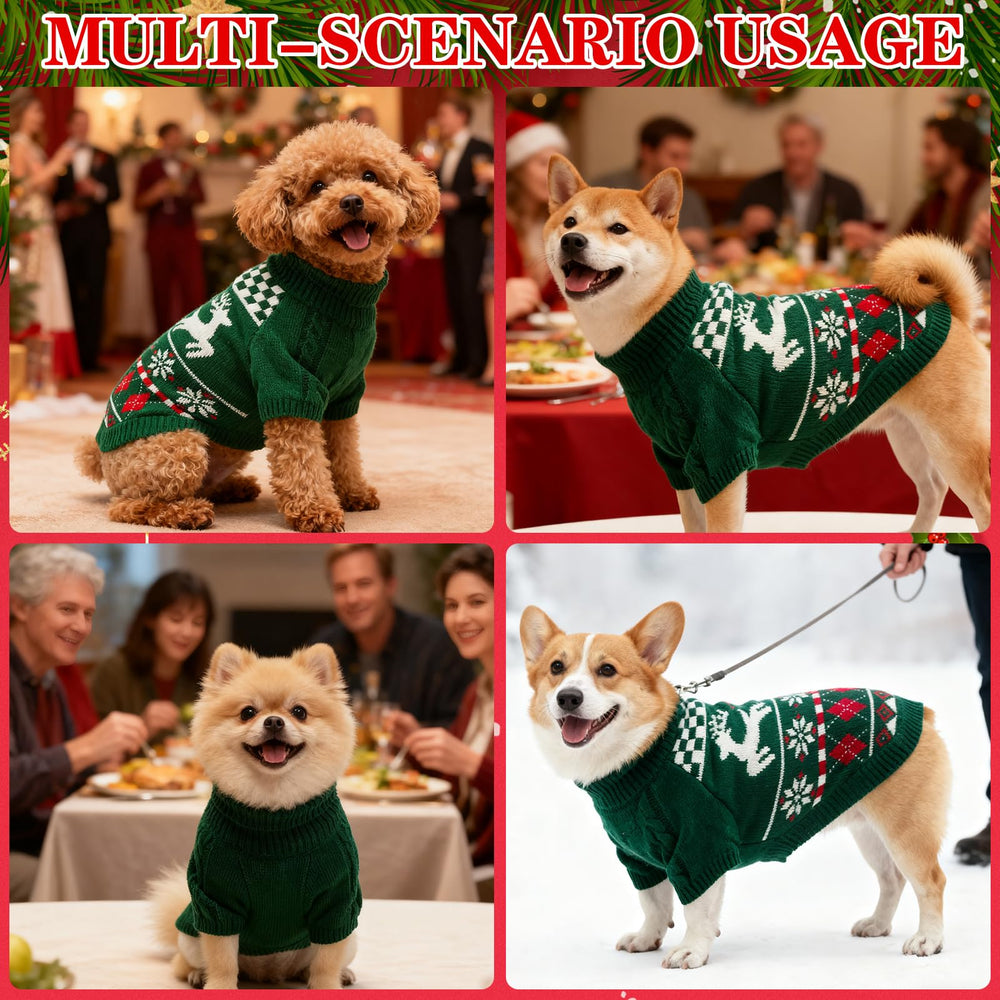 EXPAWLORER dog Christmas sweater durable-washable fabric resists deformation and fading