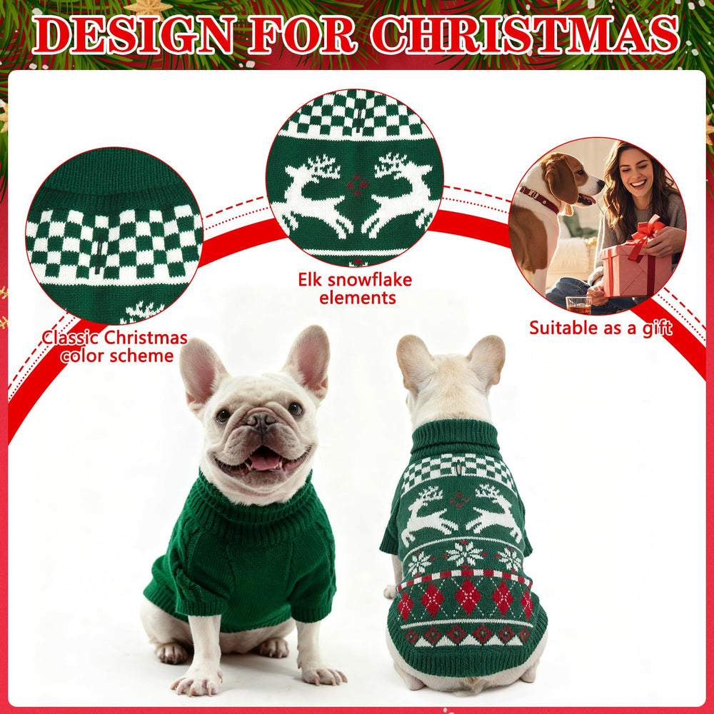 EXPAWLORER dog Christmas sweater leash-hole design enables easy outdoor walks