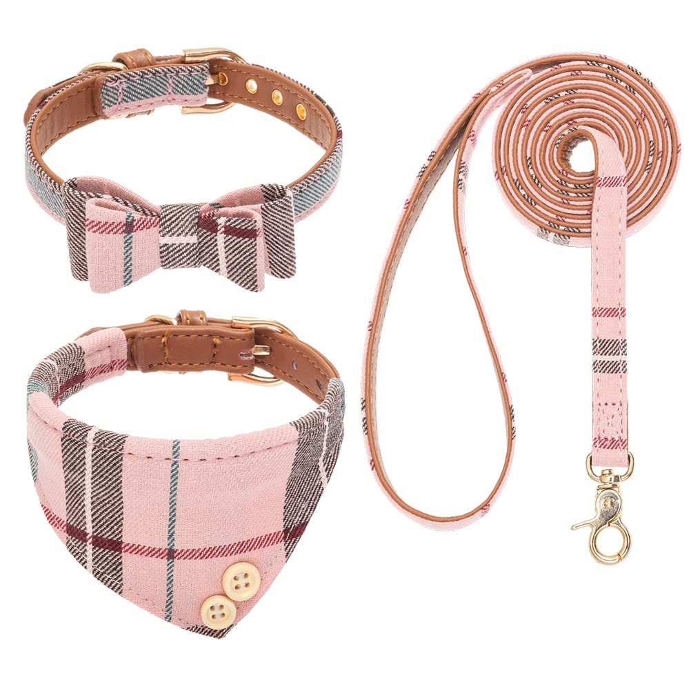 EXPAWLORER plaid bowtie collar on dog for stylish outings