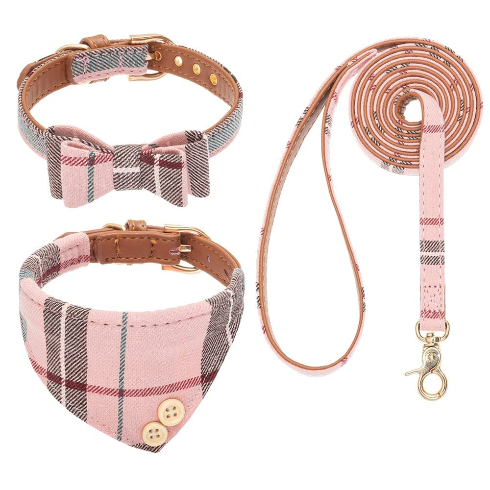EXPAWLORER plaid bowtie collar on dog for stylish outings