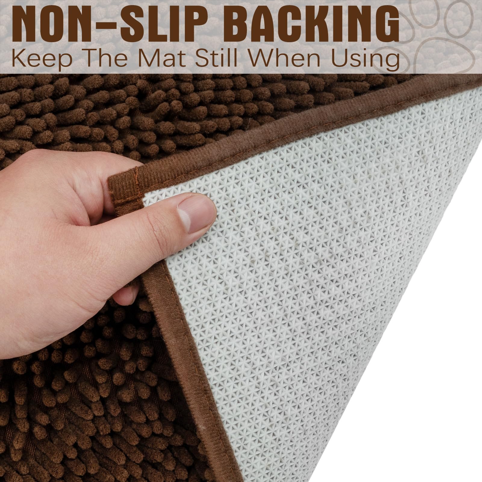 EXPAWLORER microfiber surface traps dirt, mud, and pet fur near entryways.