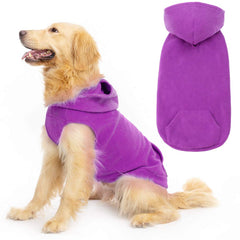 EXPAWLORER dog hoodie fleece vest front view showing cozy warmth and fit