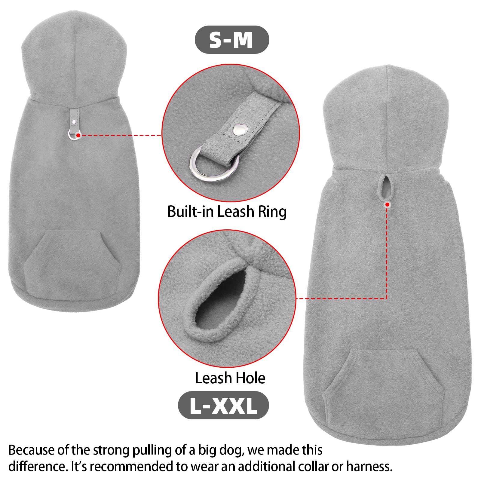 EXPAWLORER dog hoodie fleece texture soft skin-friendly warmth for chilly days