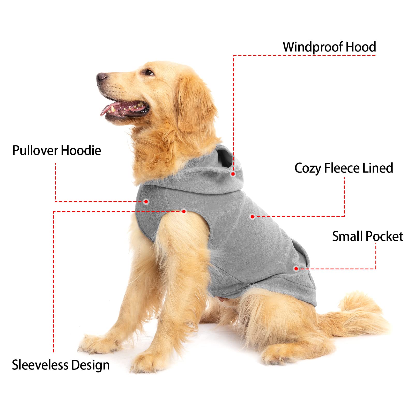 EXPAWLORER dog hoodie hood detail highlighting soft hood for extra warmth