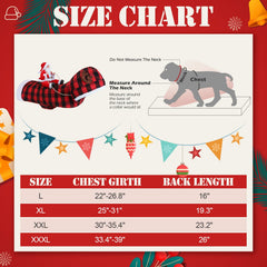 EXPAWLORER dog Santa costume back view highlighting secure fit