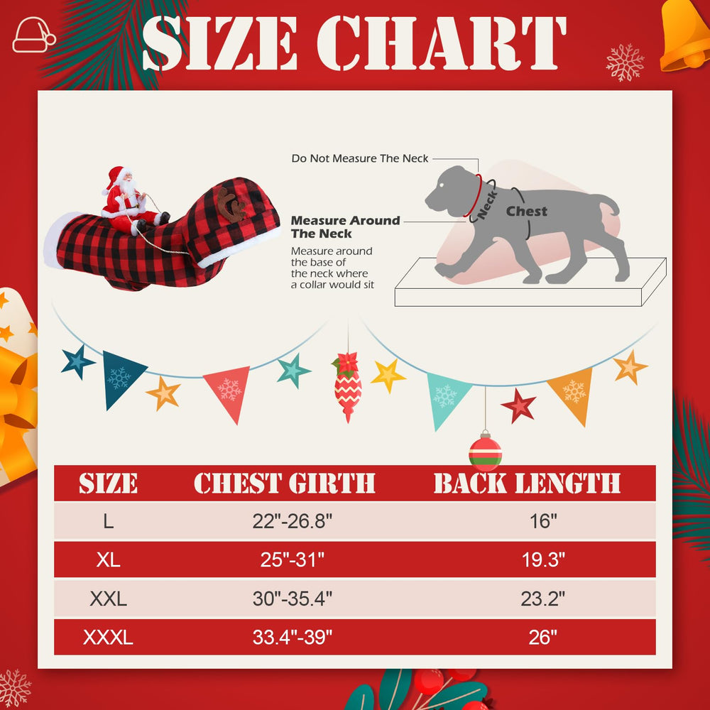 EXPAWLORER Santa costume side view showing saddle shape and fit for movement
