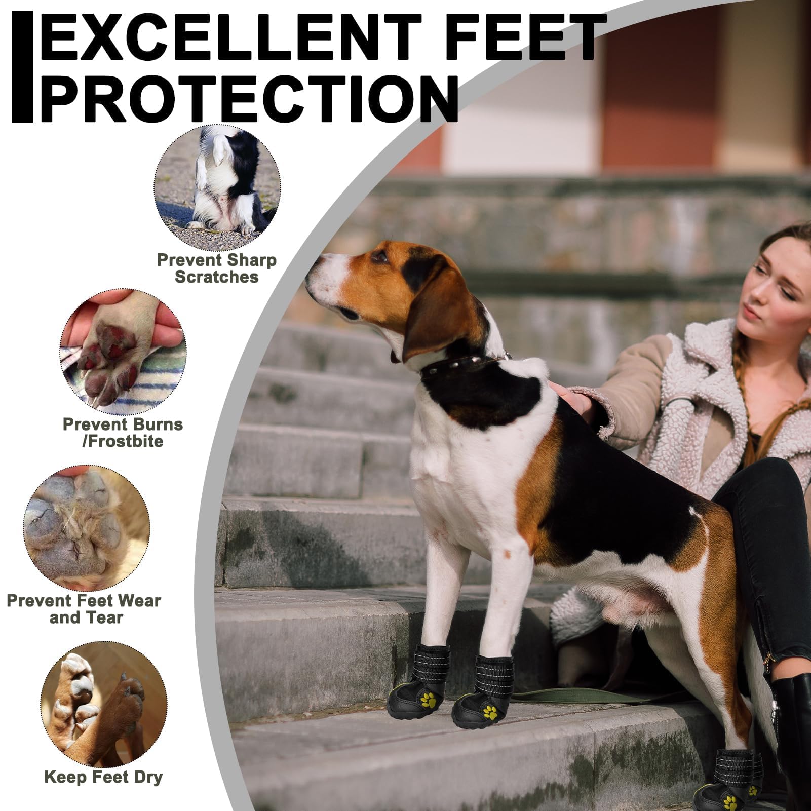 EXPAWLORER size 8 fits paws up to 1.4 inch width for a secure fit.