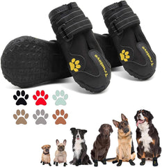 EXPAWLORER dog shoes with waterproof non-slip bottoms for secure outdoor traction.