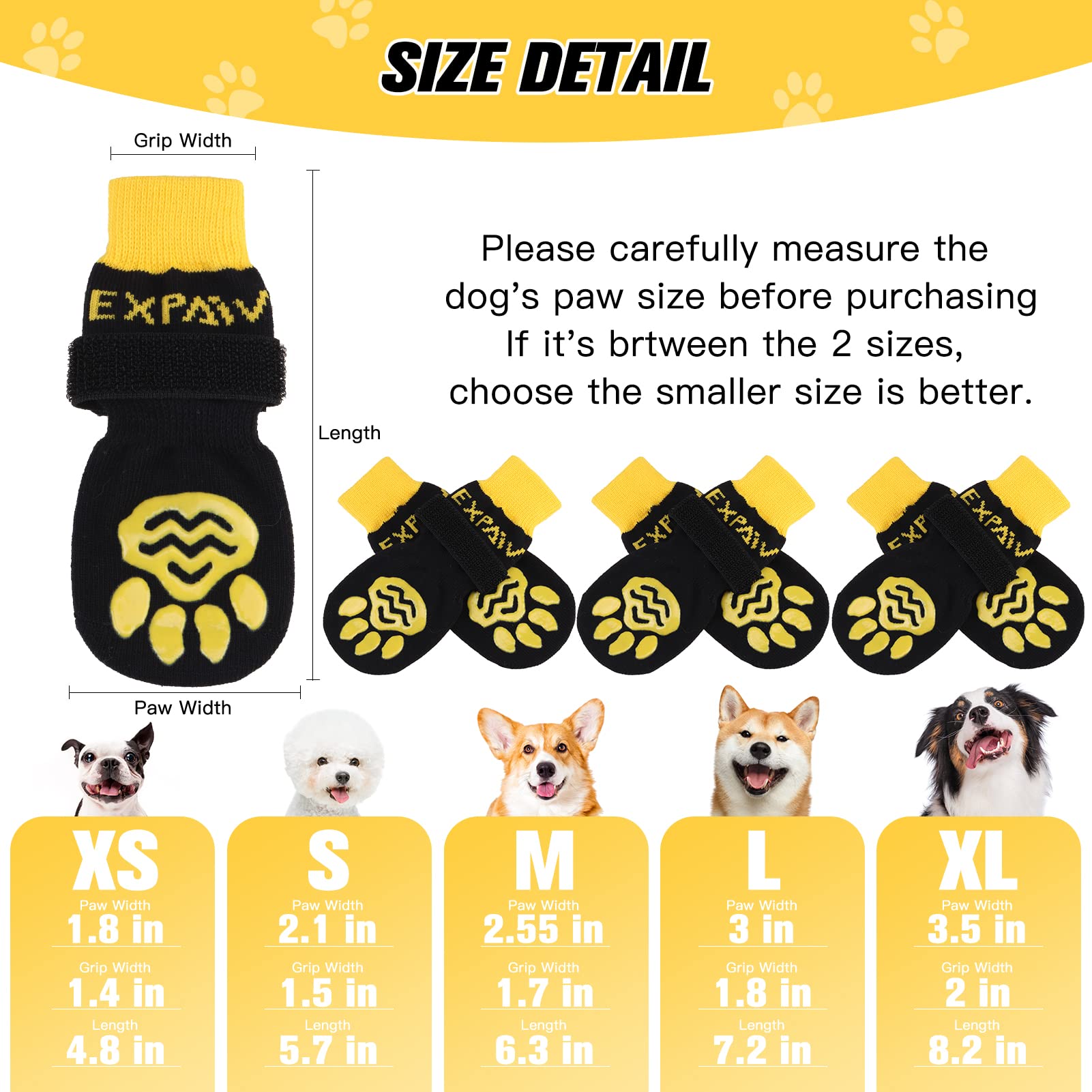 EXPAWLORER dog socks with anti-slip traction on a slick surface