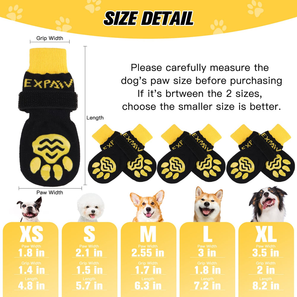 EXPAWLORER dog socks with anti-slip traction on a slick surface