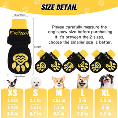 EXPAWLORER dog socks with anti-slip traction on a slick surface
