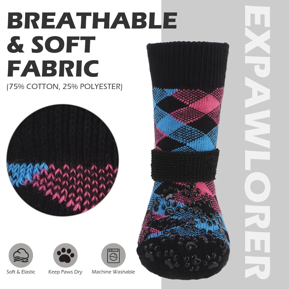 EXPAWLORER dog socks breathable fabric for comfort on hot pavement and indoors.