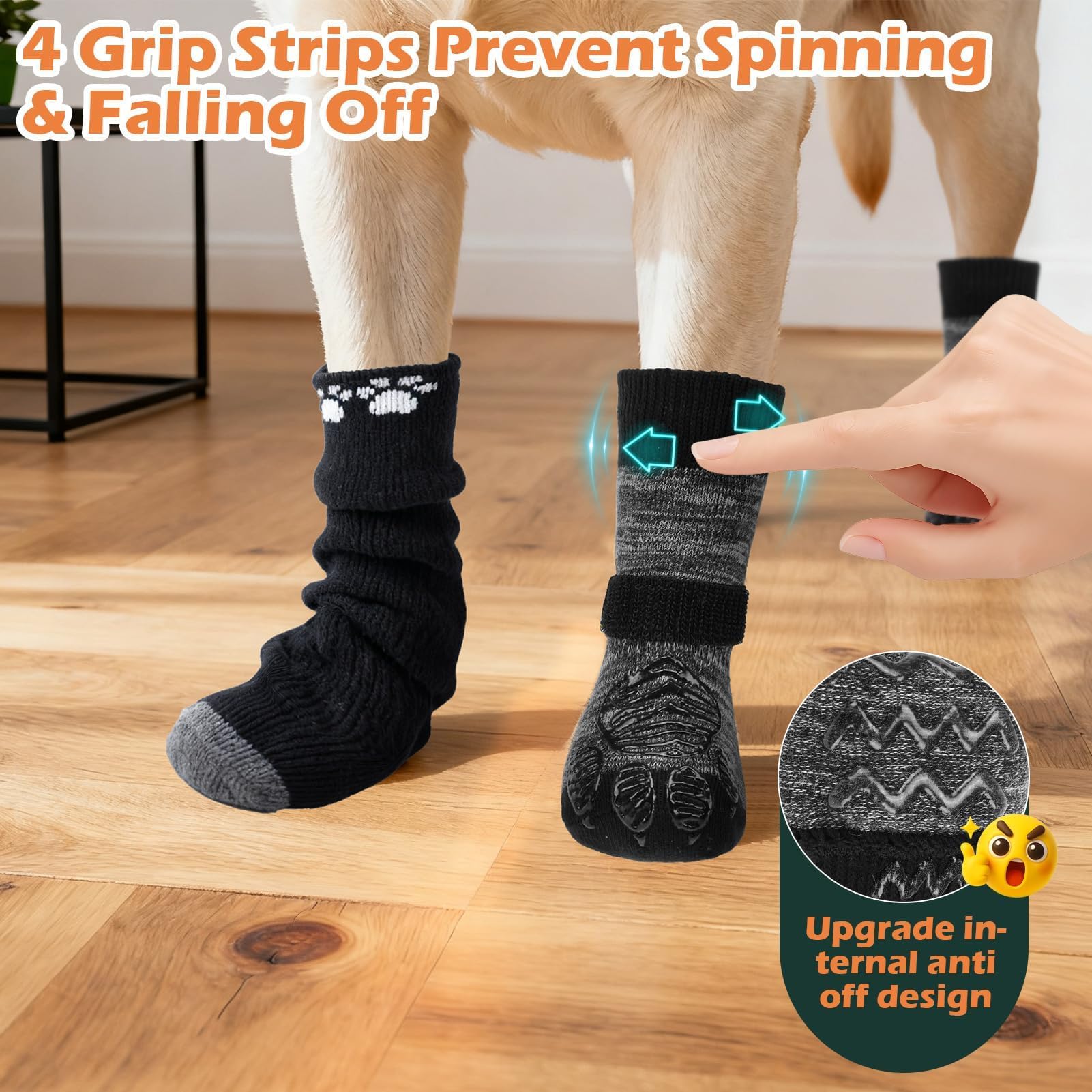 EXPAWLORER Dog Socks breathable material keeps paws comfortable indoors and outdoors.