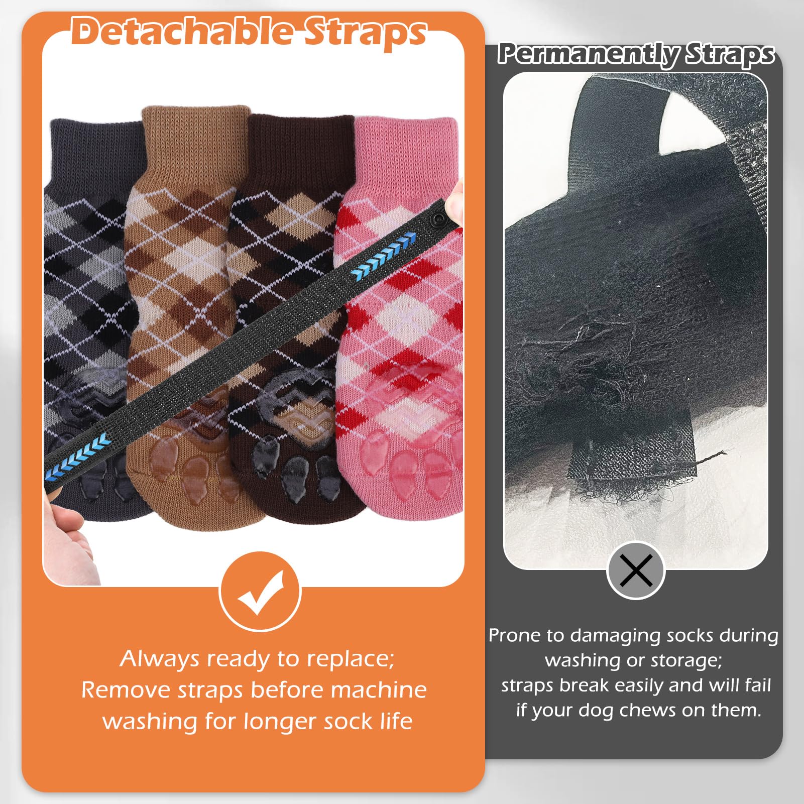 EXPAWLORER dog-socks detachable-strap-use supports quick adjustable securing in active play.