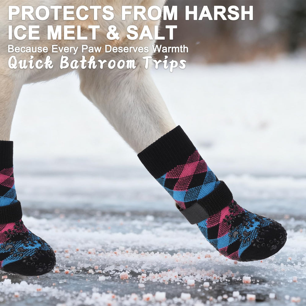 EXPAWLORER dog socks elastic band helps keep socks in place during movement.