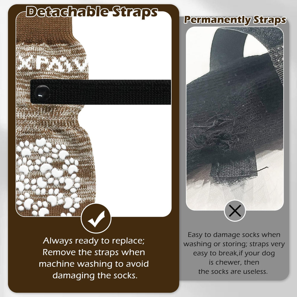 EXPAWLORER dog-socks-elastic-strap-fit keeps socks snug and secure.