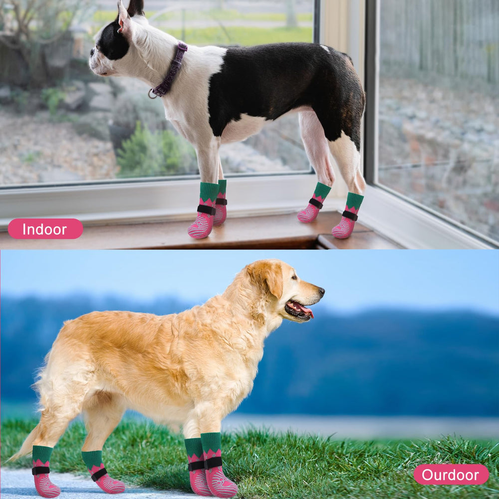 EXPAWLORER dog socks indoor-outdoor use support and paw protection.