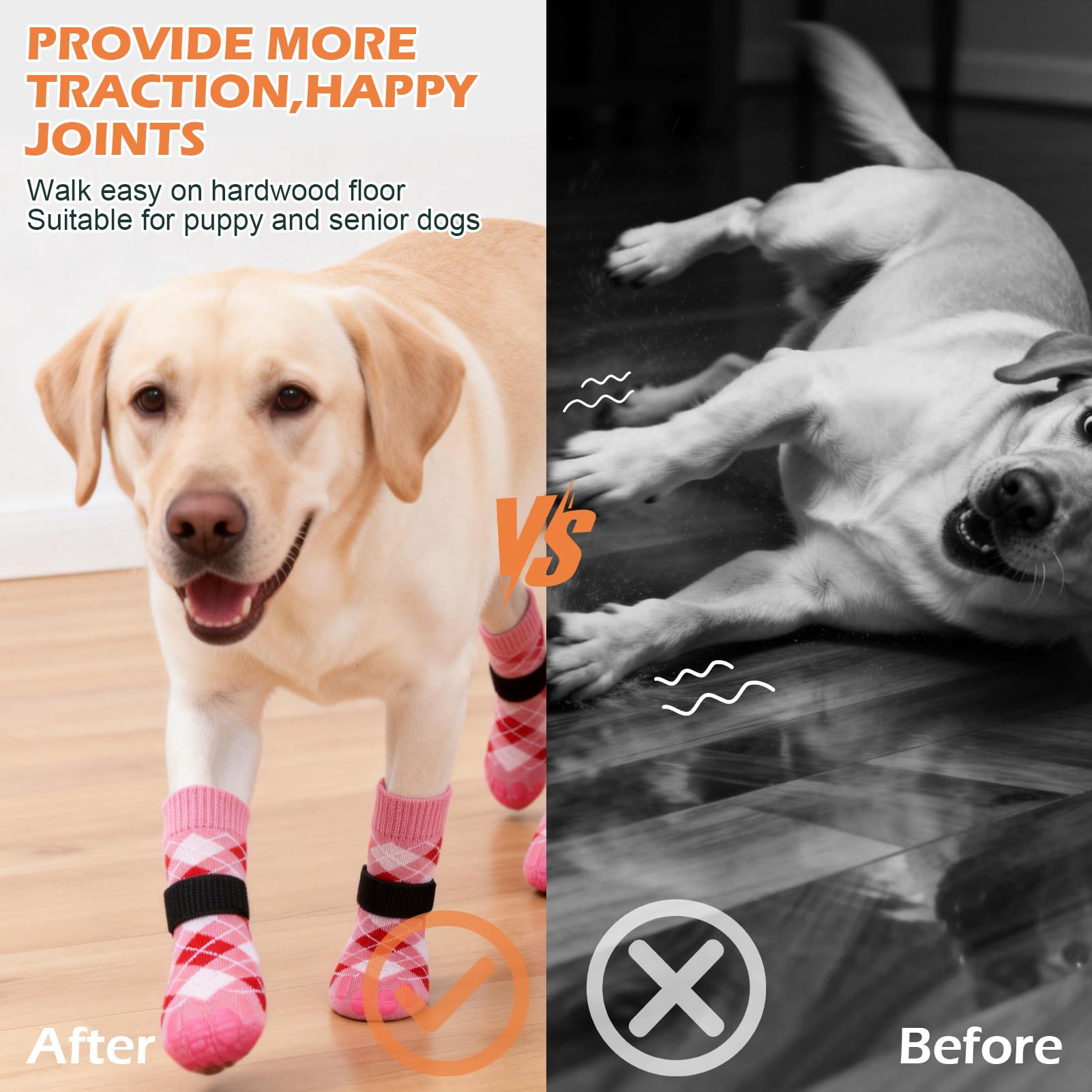 EXPAWLORER pink XL dog socks suitable for both indoor and outdoor activities.