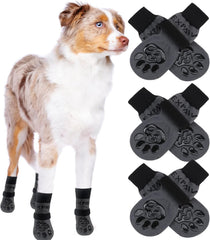 EXPAWLORER dog socks packaging displays a 6-pack set for paw protection and comfort.