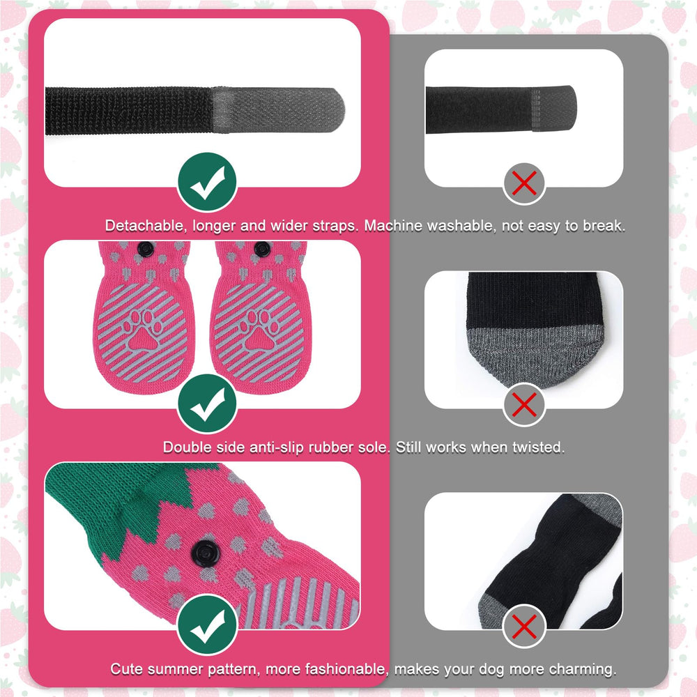 EXPAWLORER dog socks ice cream pattern adds cute style and grip.
