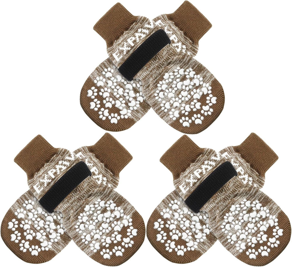 EXPAWLORER dog socks with paw-protection to deter licking during daily walks.