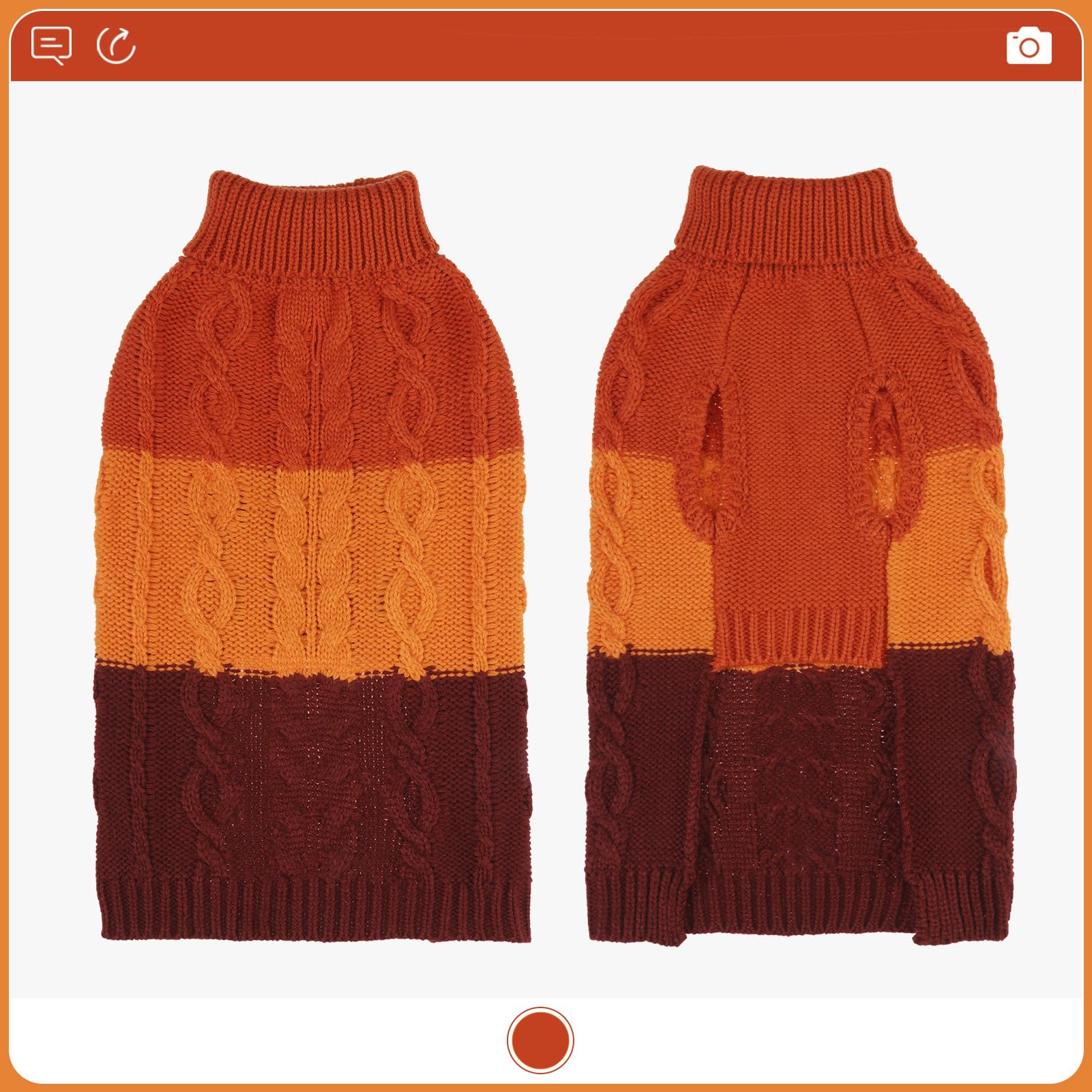 EXPAWLORER dog sweater color-block detail showcases playful pattern for fall style