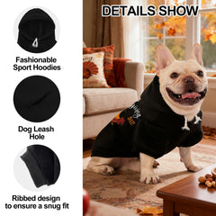 EXPAWLORER fall dog hoodie side leash hole for easy outdoor strolls.