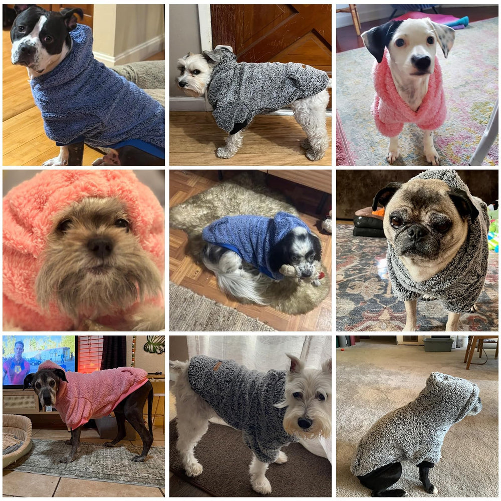 EXPAWLORER fuzzy dog sweater purple XL versatile hoodie for indoor lounging and outdoor walks.
