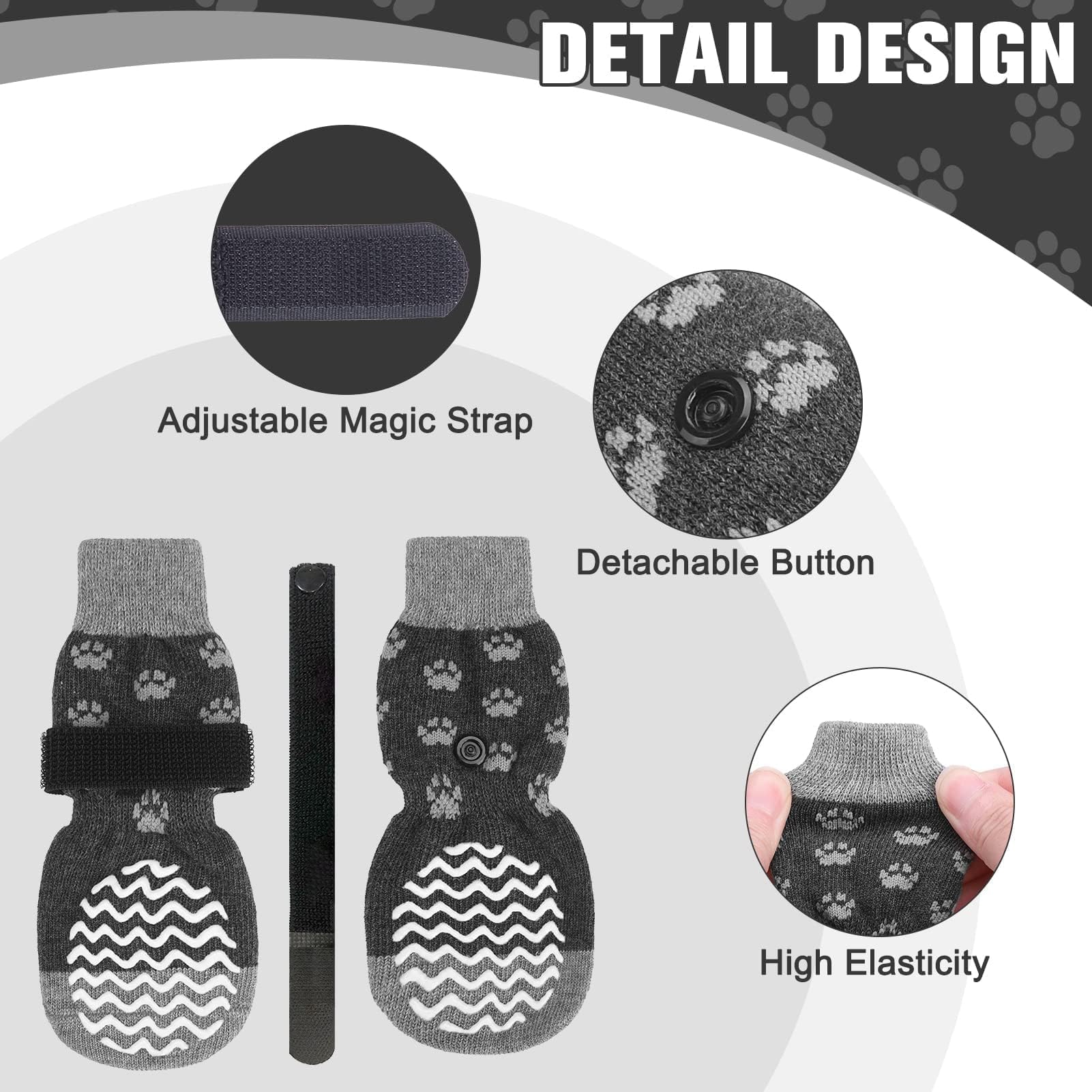 EXPAWLORER paquete de 6 pares con correas desmontables para ajuste seguro