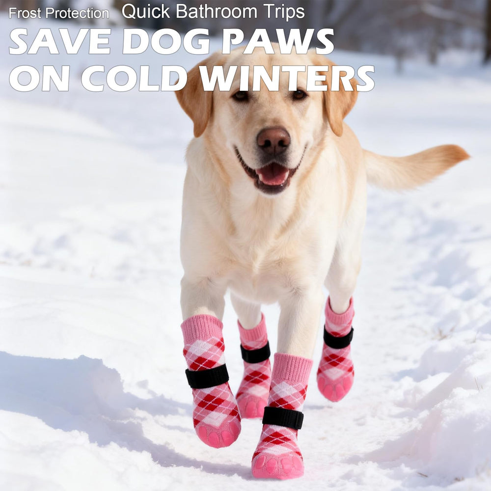 EXPAWLORER pink dog socks anti-slip pattern supports confident indoor activities.