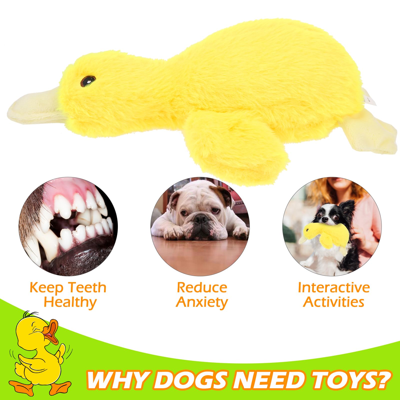 EXPAWLORER plush squeaky duck toy small-medium-size fits small to medium dogs