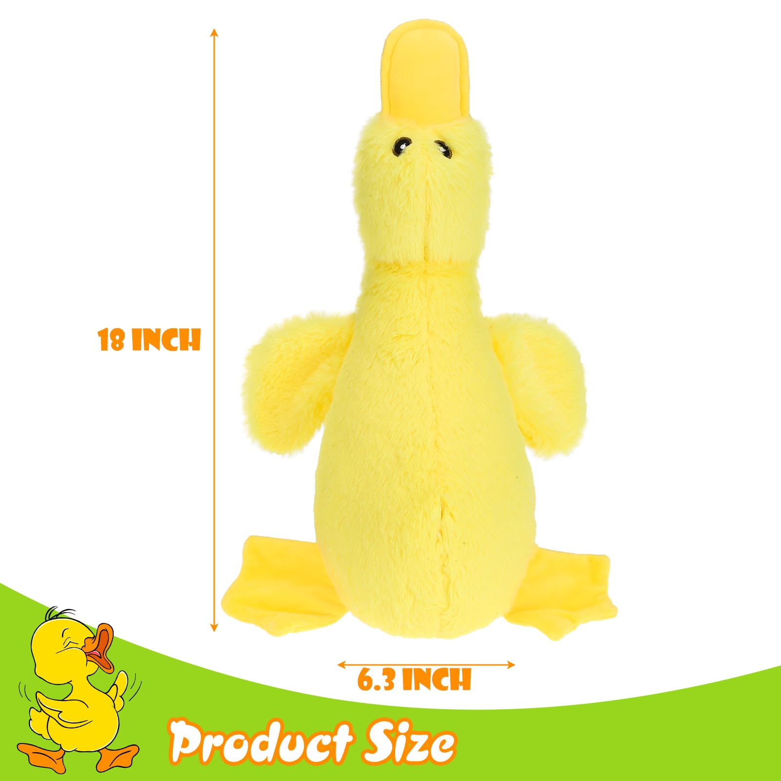 EXPAWLORER plush squeaky duck close-up highlighting the enticing squeaker