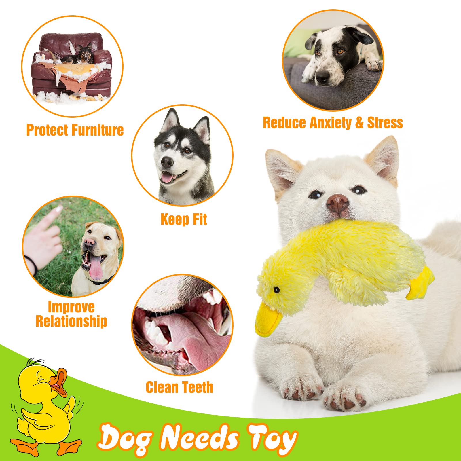EXPAWLORER Plush Squeaky Duck Toy provides engaging playtime and focus